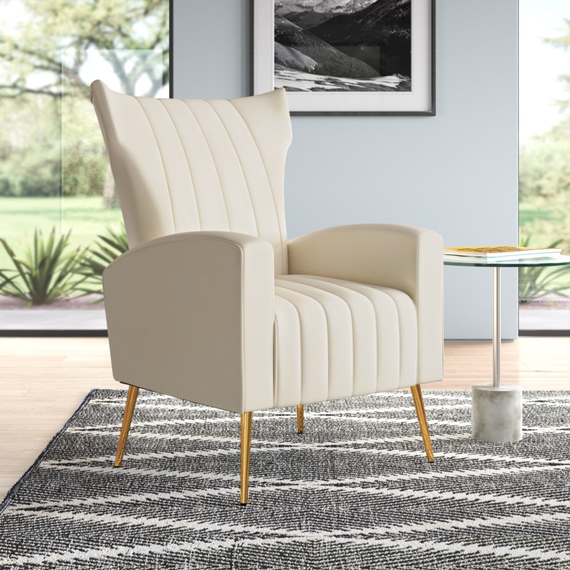 Streamlined Velvet Accent Chair