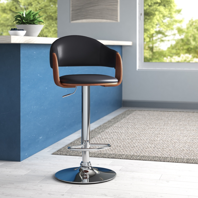 Height Adjustable Swivel Stool with Chrome Base