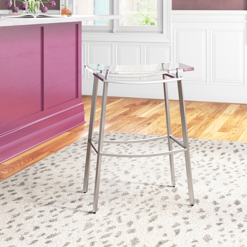 Minimalist Acrylic Bar Stool with Rose Gold Finish
