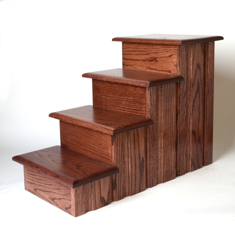 Solid Red Oak Raised Panel Dog Steps