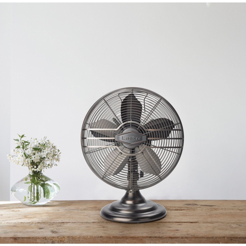 12" Oscillating Table Fan with Retro Look