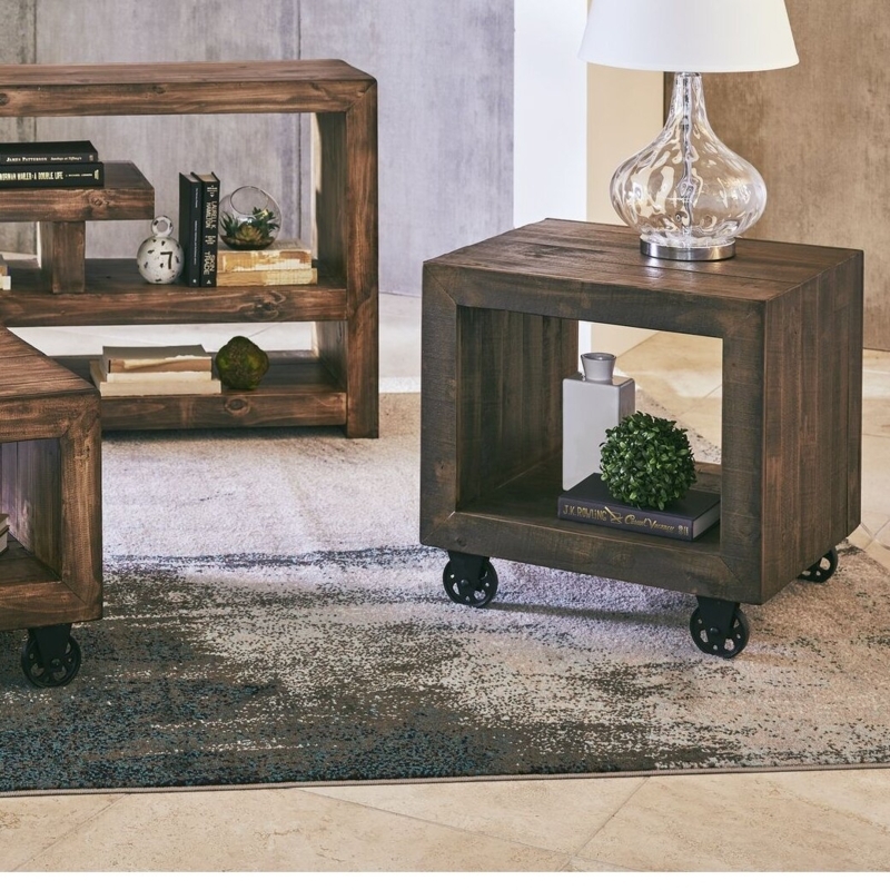 Acrylic Side Table with Wheels