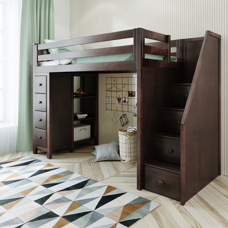 Clean Lined Steps for Loft Bed