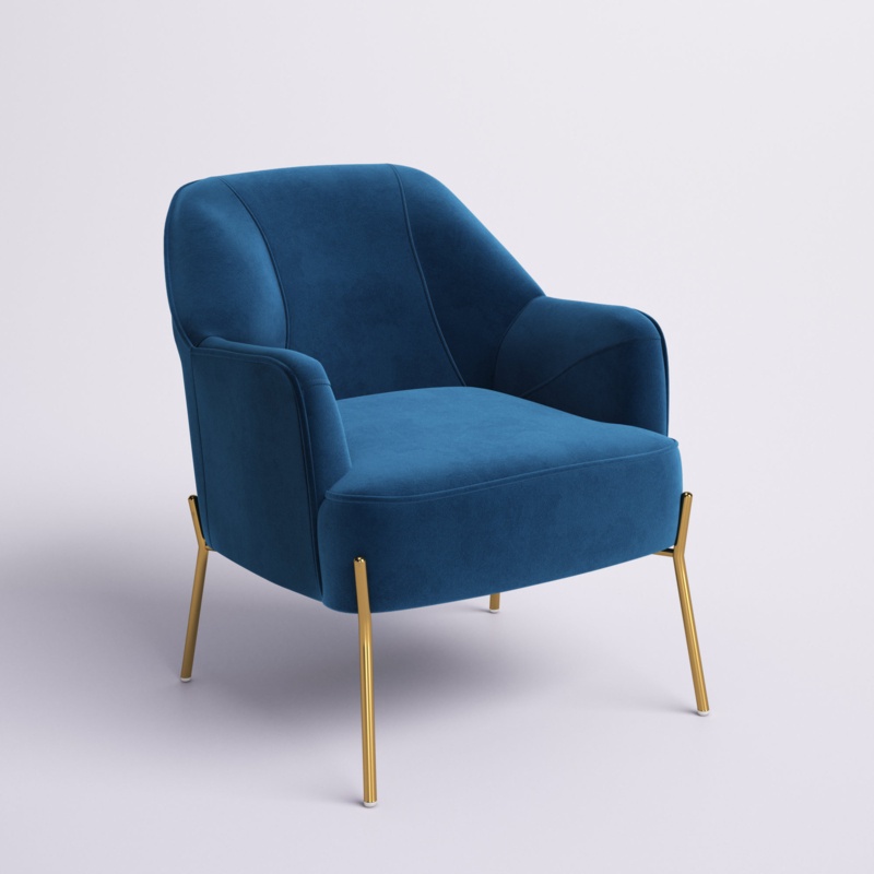 Cleo Contemporary Accent Chair with Recessed Arms
