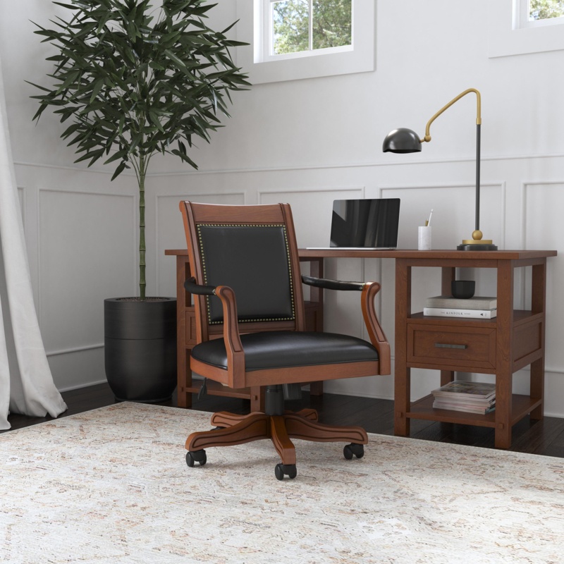 Climax Leather Arm Chair in Cherry