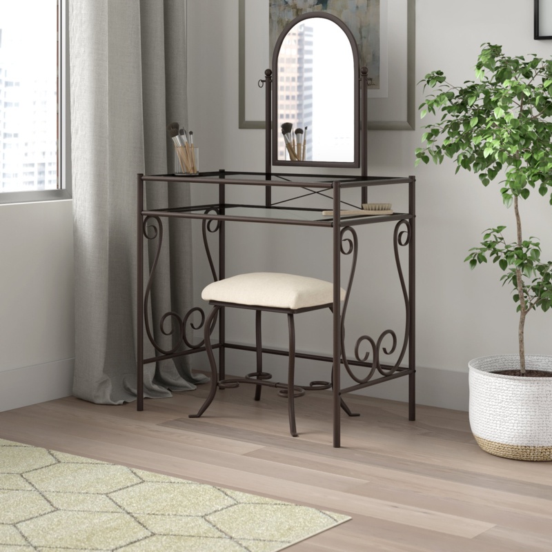 Traditional Vanity Table with Whimsical Accents