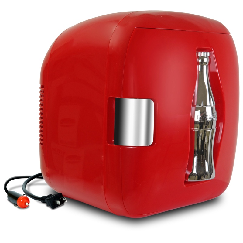 Coca Cola Heritage 12V 12 Cans Portable Mini Fridge, 7.9L Cooler/Warmer, 8.3 qt Personal Travel Fridge
