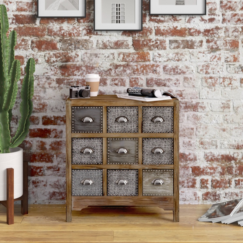 Coda 29.53'' Tall 9 - Drawer Apothecary Accent Chest