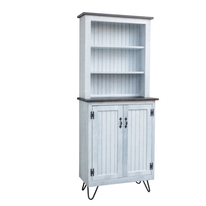 Rustic Farmhouse China Cabinet with Adjustable Shelves