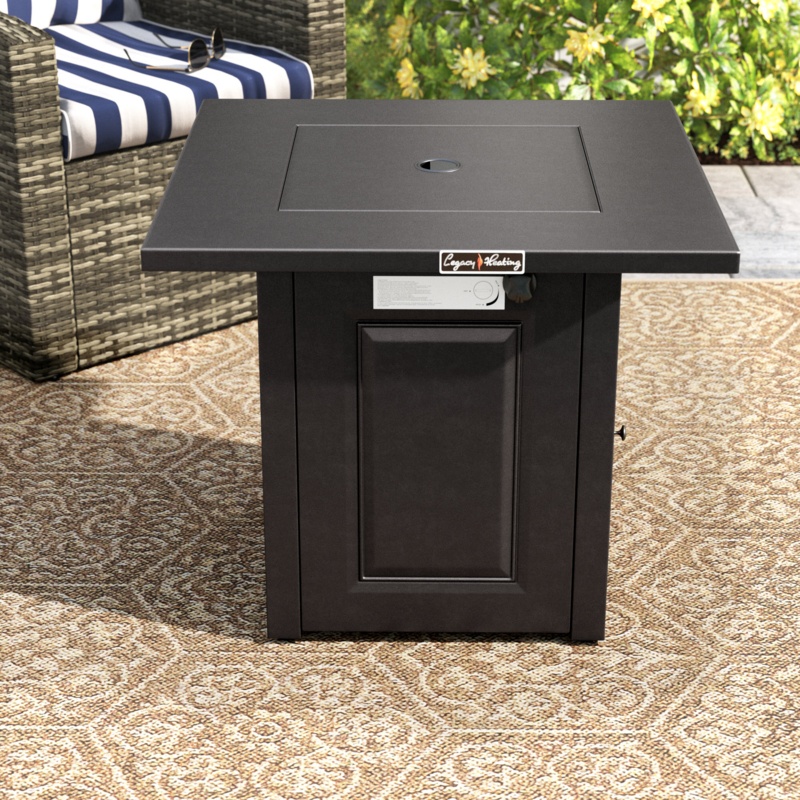 Coffield 24'' H x 28'' W Steel Propane Outdoor Fire Pit with Lid