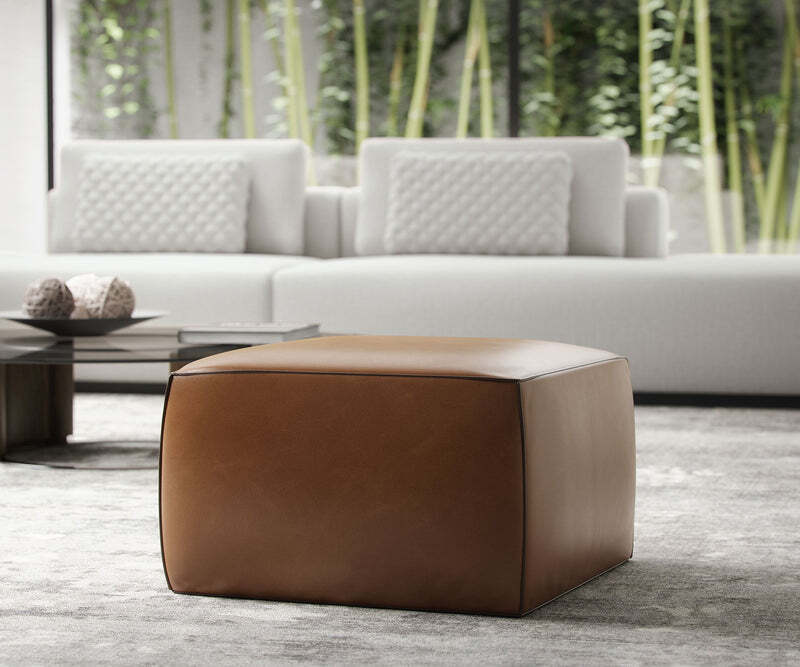 Leather Tufted Ottoman Coffee Table