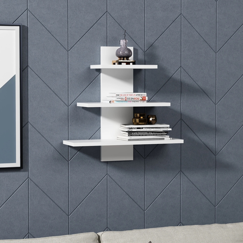 Floating Wall Shelf 3-Tier Design