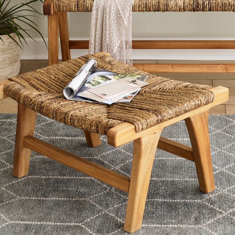 Natural Banana Tree Bark Ottoman