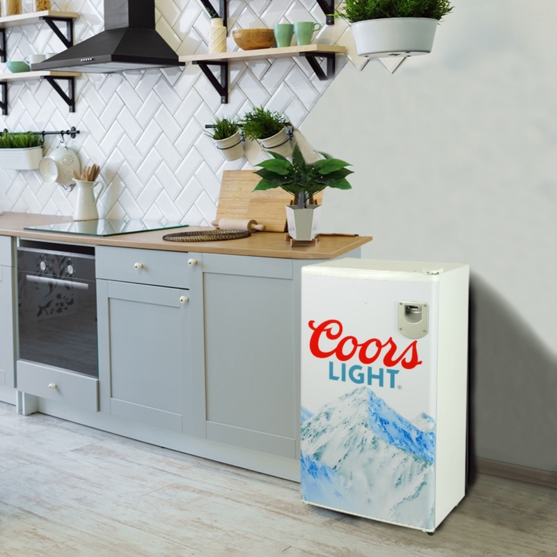 Mini Fridge with Bottle Opener and Can Dispenser