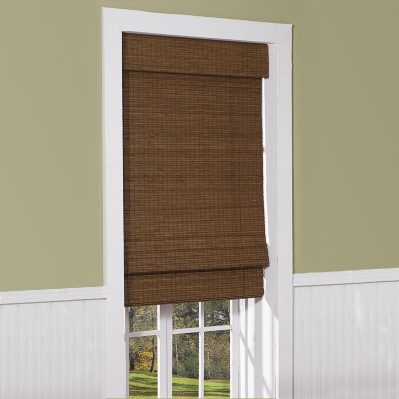Cordless Maple Cape Cod Flatweave Bamboo Roman Shade
