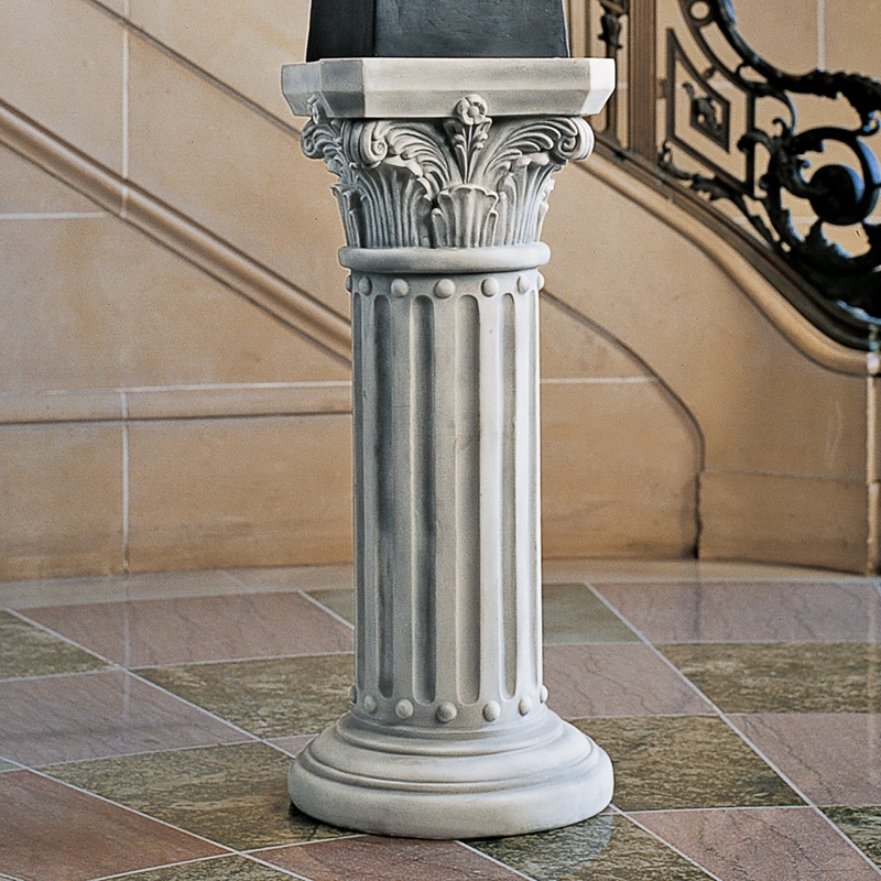Corinthian Pillars Square Pedestal Plant Stand