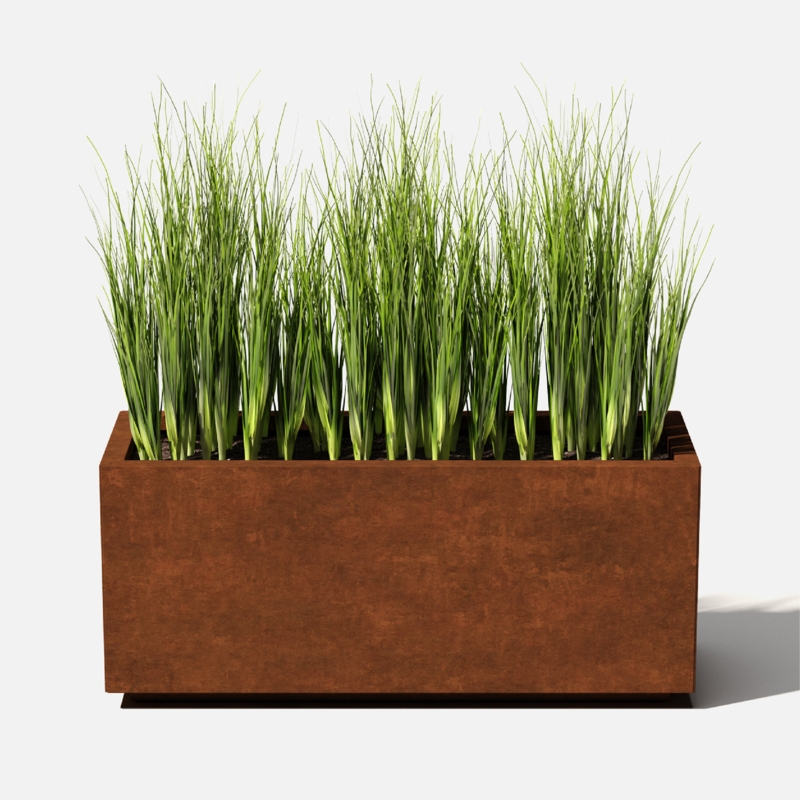 Metallic Long Box Planter for Outdoors