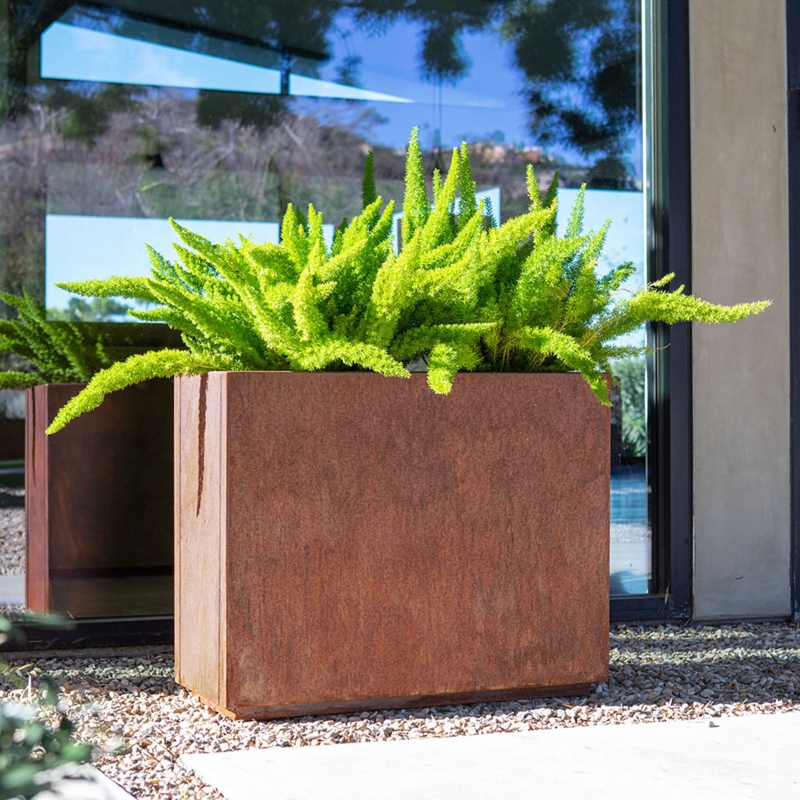 Tall Corten Steel Span Planter