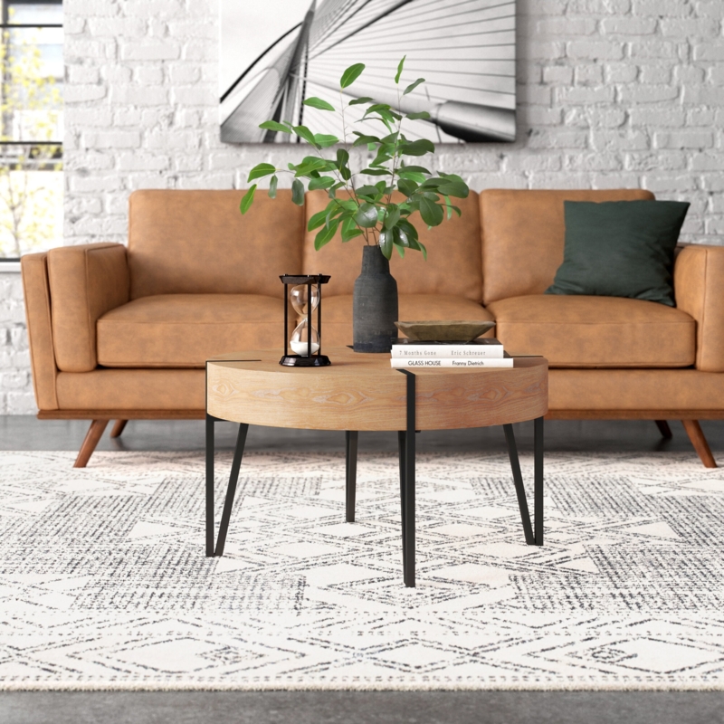 Minimal Industrial Coffee Table with Hairpin Legs