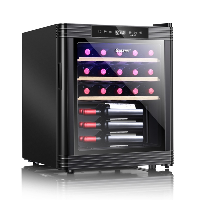 Costway 20'' width 21 Bottle Single Zone Freestanding Wine Refrigerator