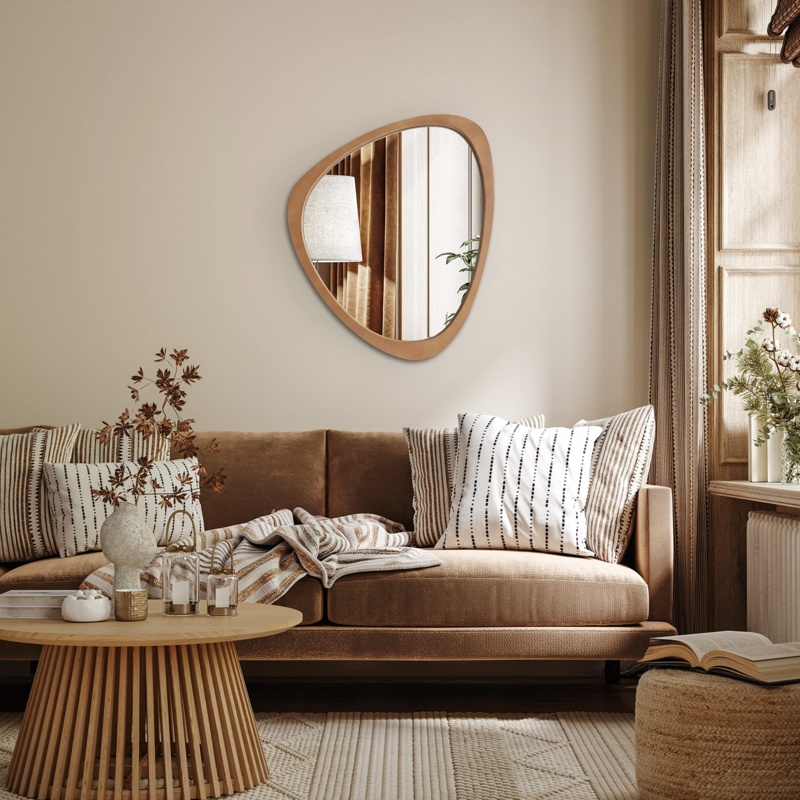 Cotesfield Asymmetrical Wood Wall Mirror