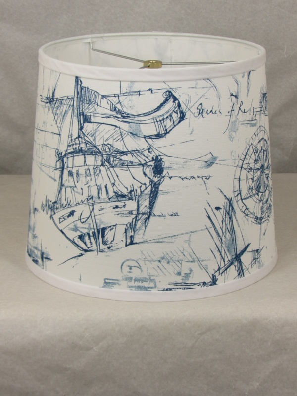 Cotton Drum Lamp Shade ( Spider ) in White