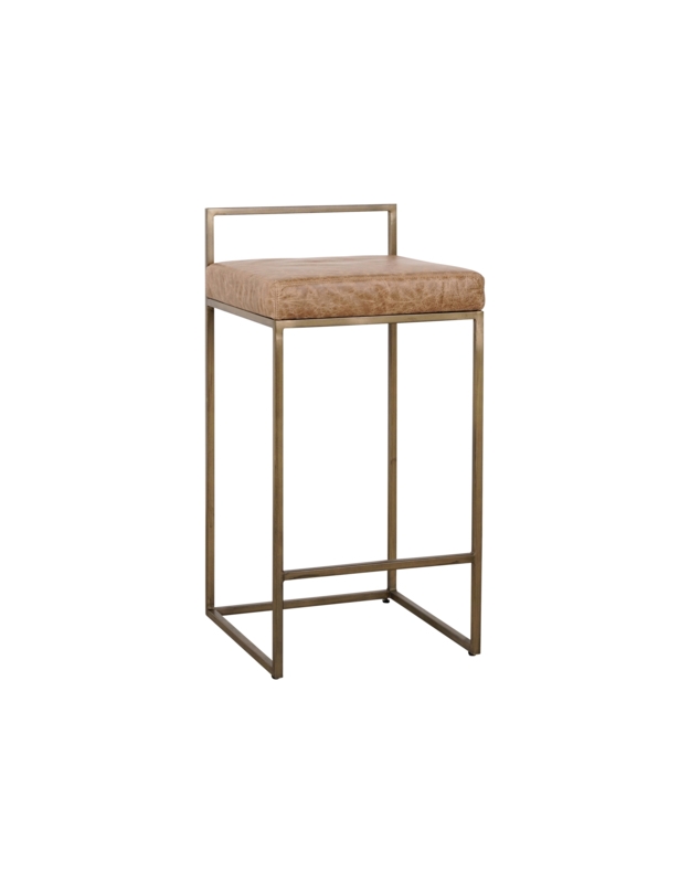 Minimalist Iron Hammered Leather Chair