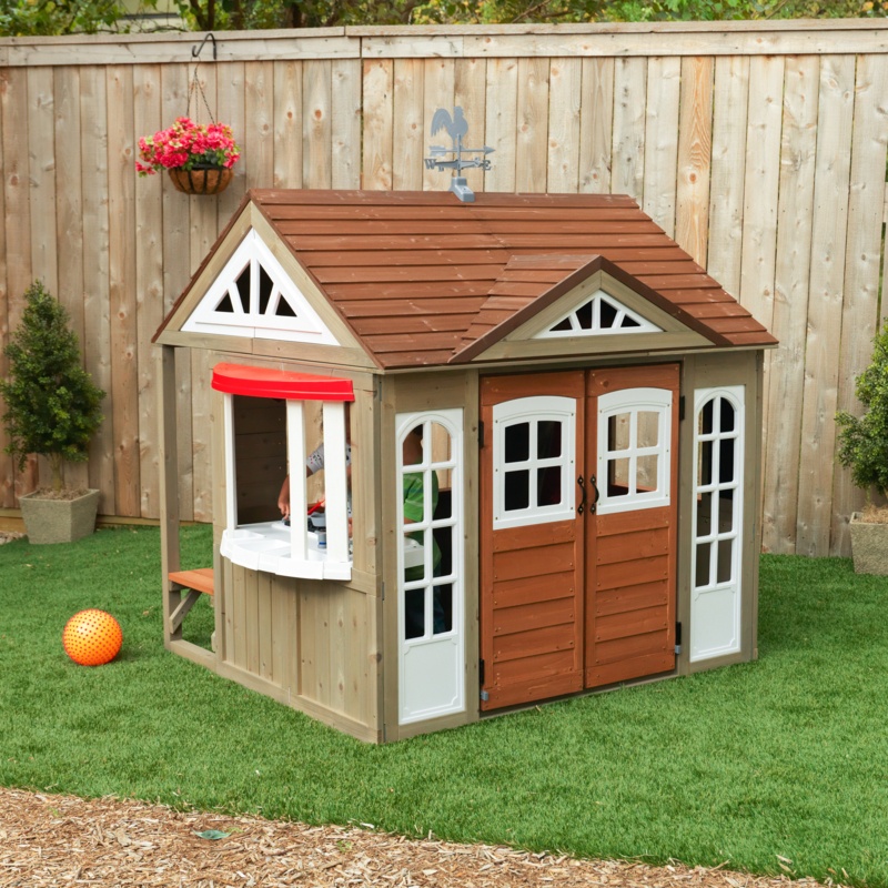 Farmhouse-Inspired Playhouse with Double Doors