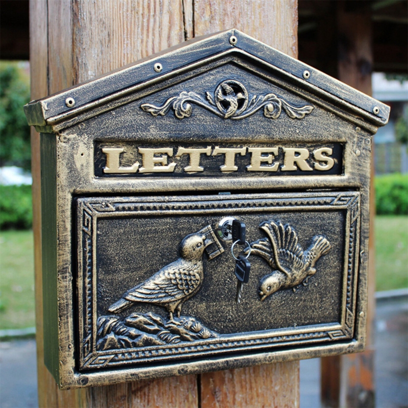 Bronze-Cast Aluminum Retro Outdoor Mailbox