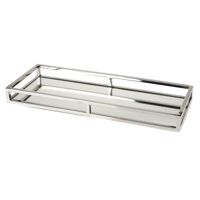 Mirrored Silver Decorative Tray