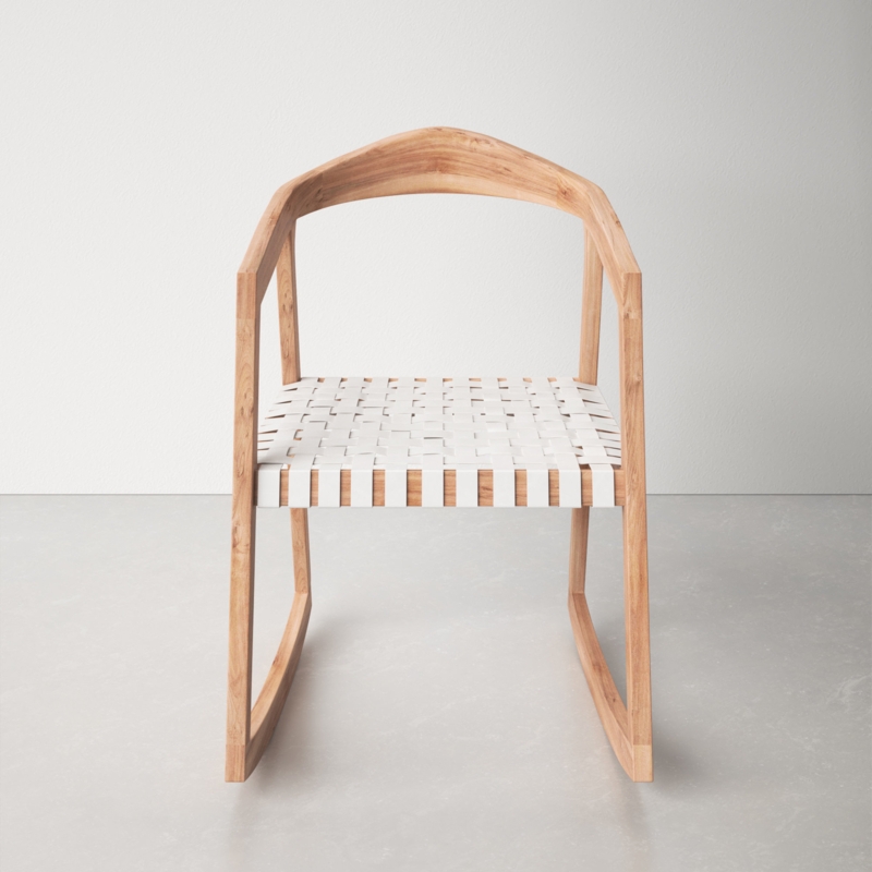 Rocking Dining Chair with Genuine Leather Seat