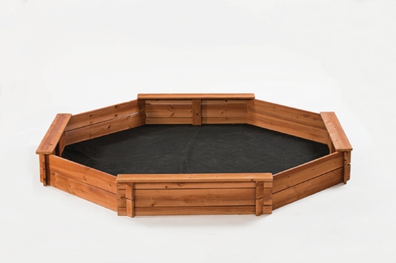Creative Cedar Designs 75" x 72" x 9" Solid Wood Octagon Sandbox with Cover