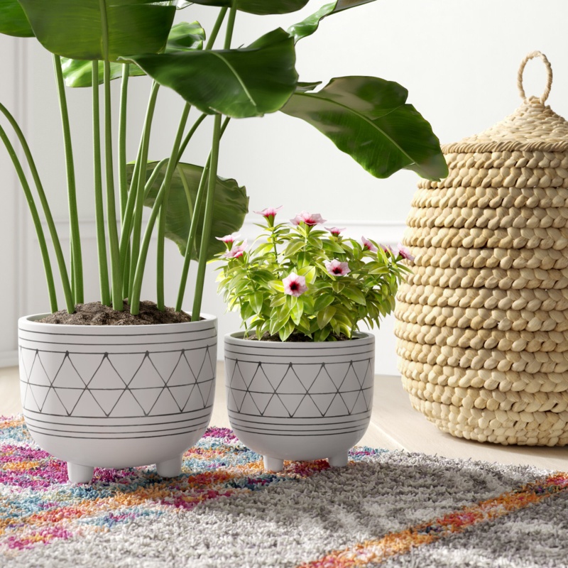 Crisman 2-Piece Ceramic Pot Planter Set