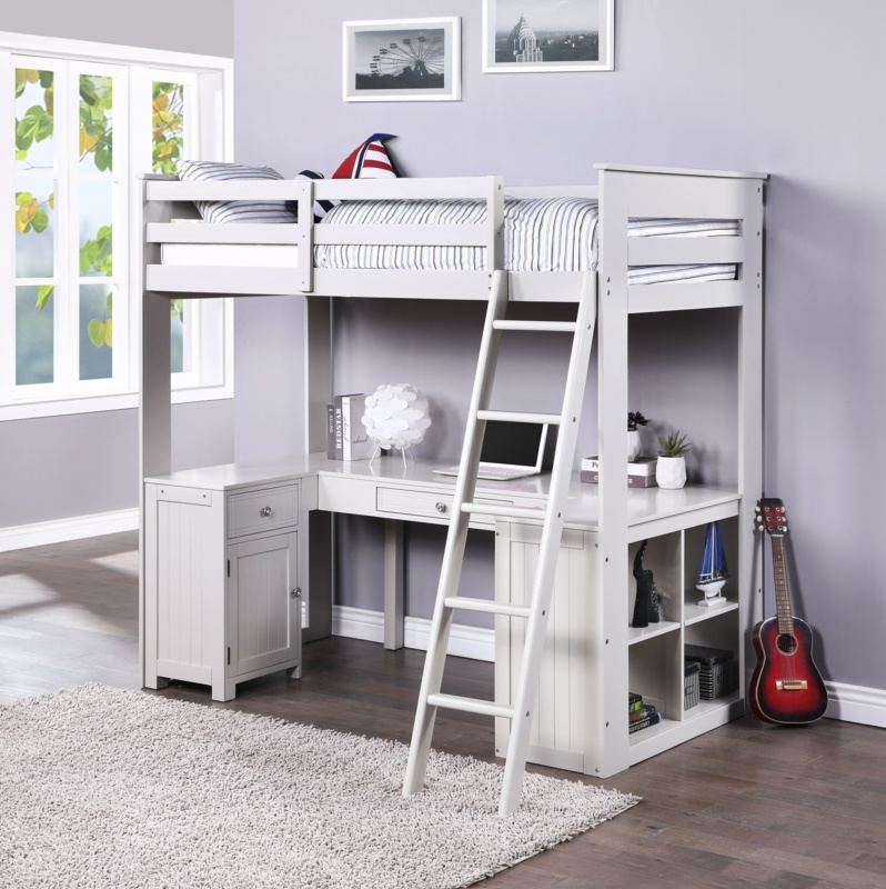 Criss Twin 2 Drawer Loft Bed with Bookcase by Viv + Rae™