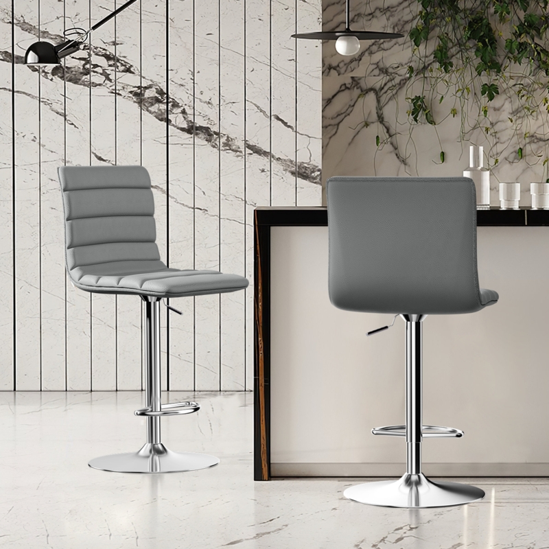 Adjustable Swivel Bar Stools with S-Shaped Back