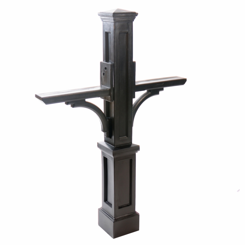 Double Mailbox Post with Decorative Arms