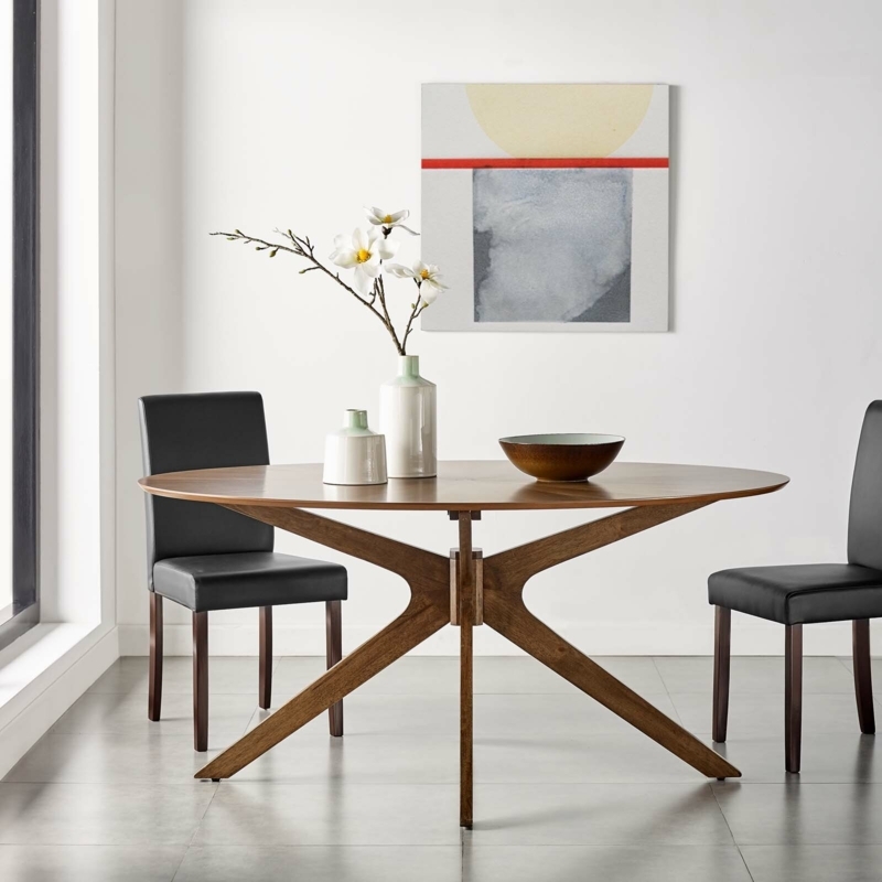 Round Pedestal 63" Wood Dining Table