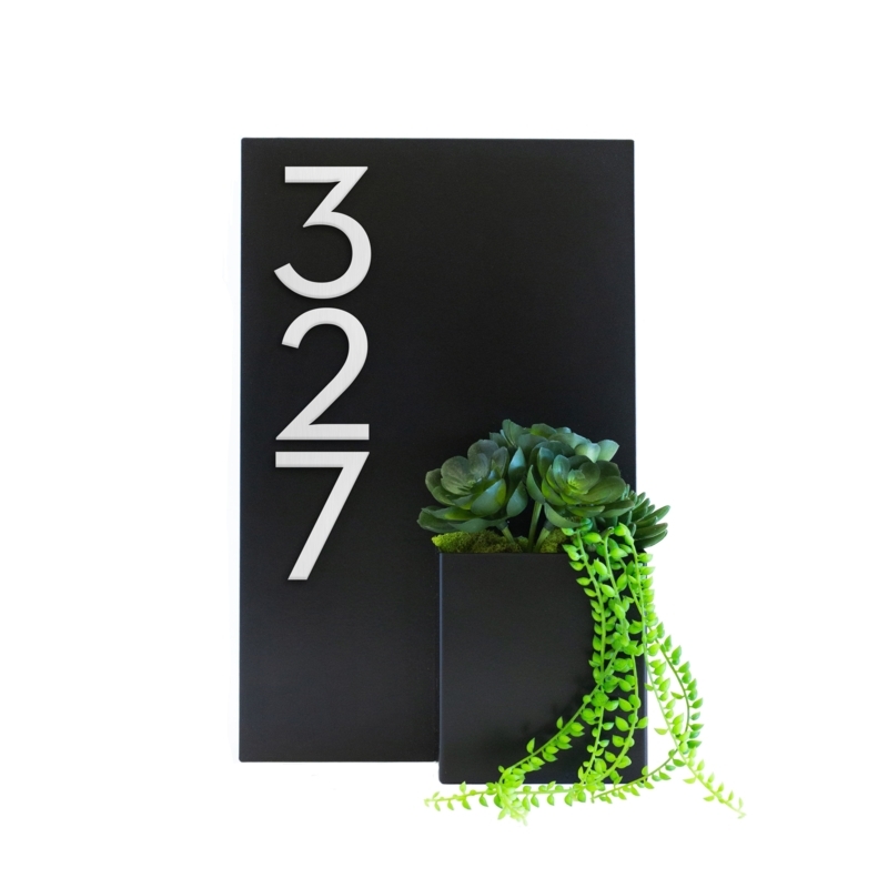 1-Line Wall Address Plaque with Planter