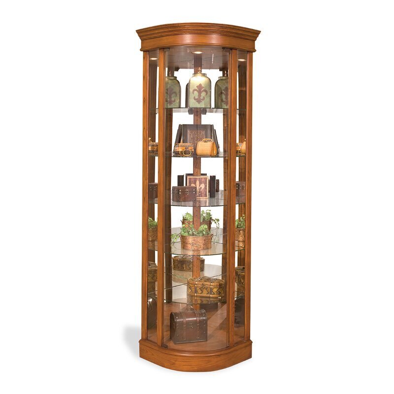 Curved Glass Curio Cabinet