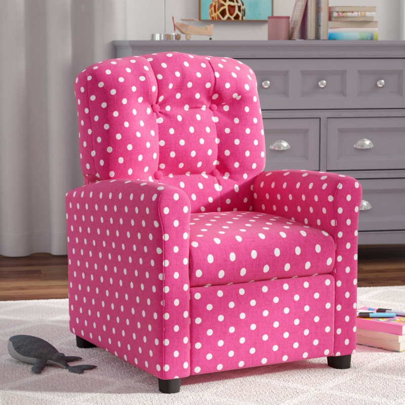 Kids' Polka Dot Reclining Armchair