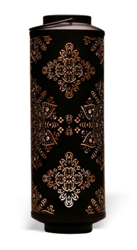 Cylindrical Hanging Metal Lantern