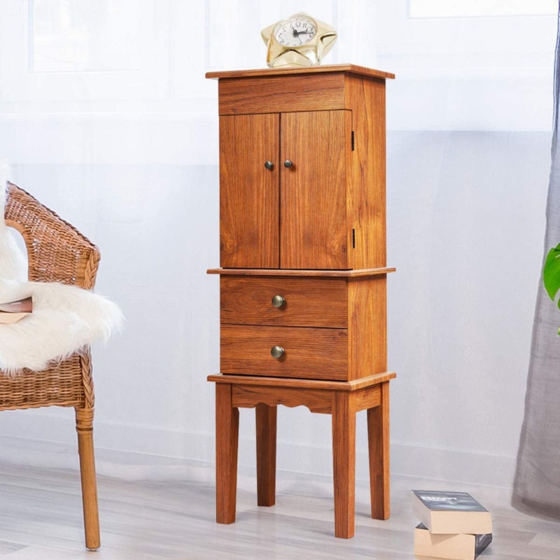 Vintage Jewelry Cabinet with Flip Mirror