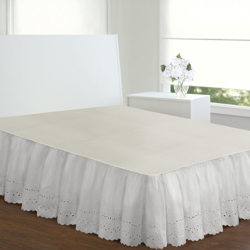 Dakota Eyelet Extra Long 145 Thread Count 18" Bed Skirt
