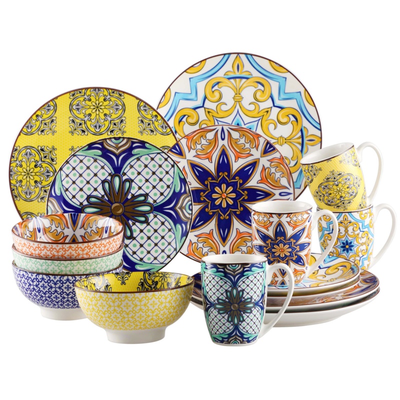 Dakota Fields Yarrington Porcelain China Dinnerware Set - Service for 4