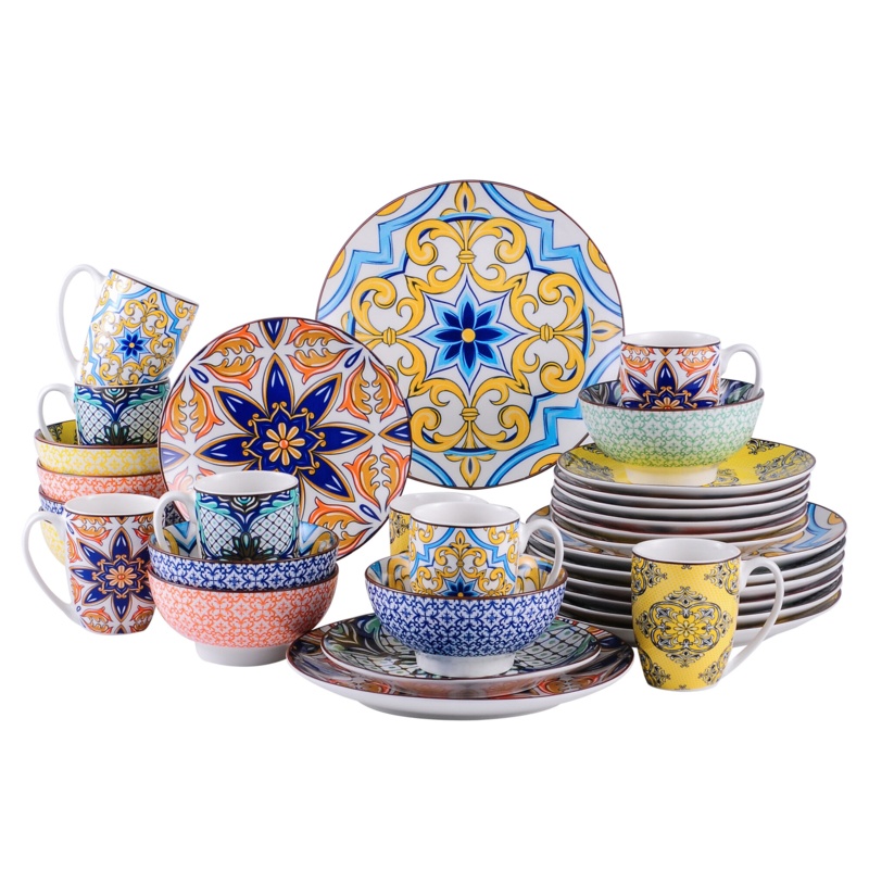 Dakota Fields Yarrington Porcelain China Dinnerware Set - Service for 8