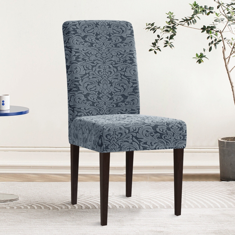 Damask Printed Spandex Stretch Dining Chair Slipcover