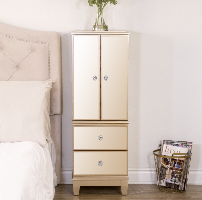 Danaisa 16'' Wide Solid Wood Jewelry Armoire with Mirror