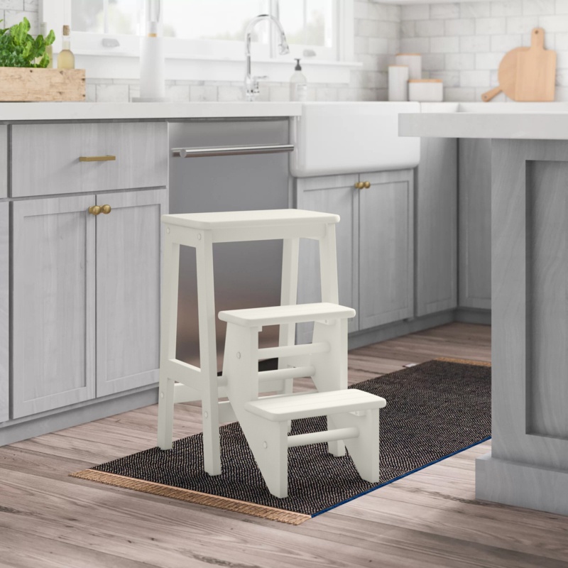24'' 3-Step Wood Folding Step Stool