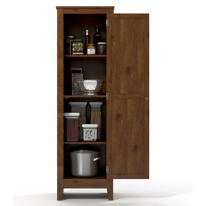 Dark Rustic Thin Pantry Cabinet