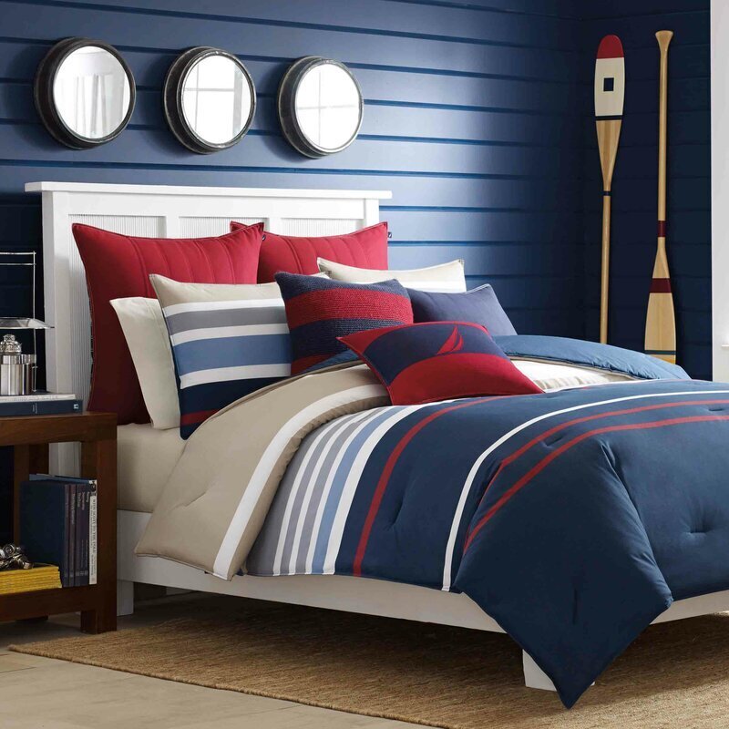 Dark Toned Striped Mens Comforter Sets
